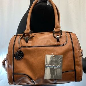 London Fog Ashford Barrel Leather Satchel